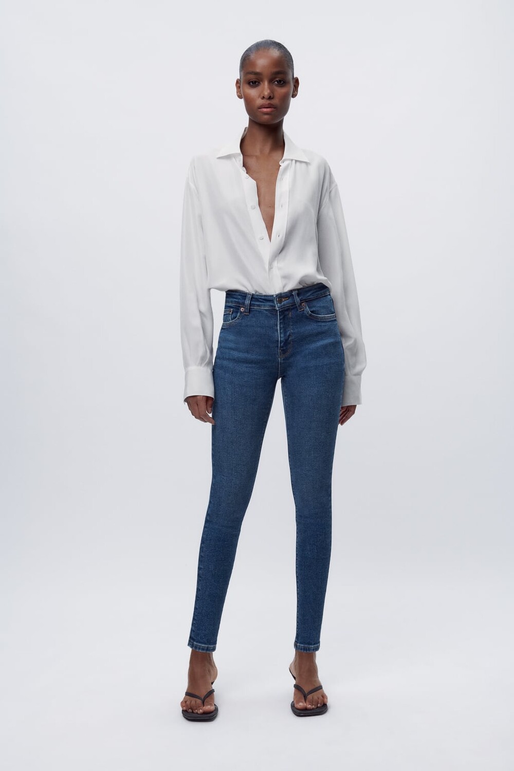 

Джинсы скинни со средней посадкой Zw %E2%80%9880S ZARA, синий