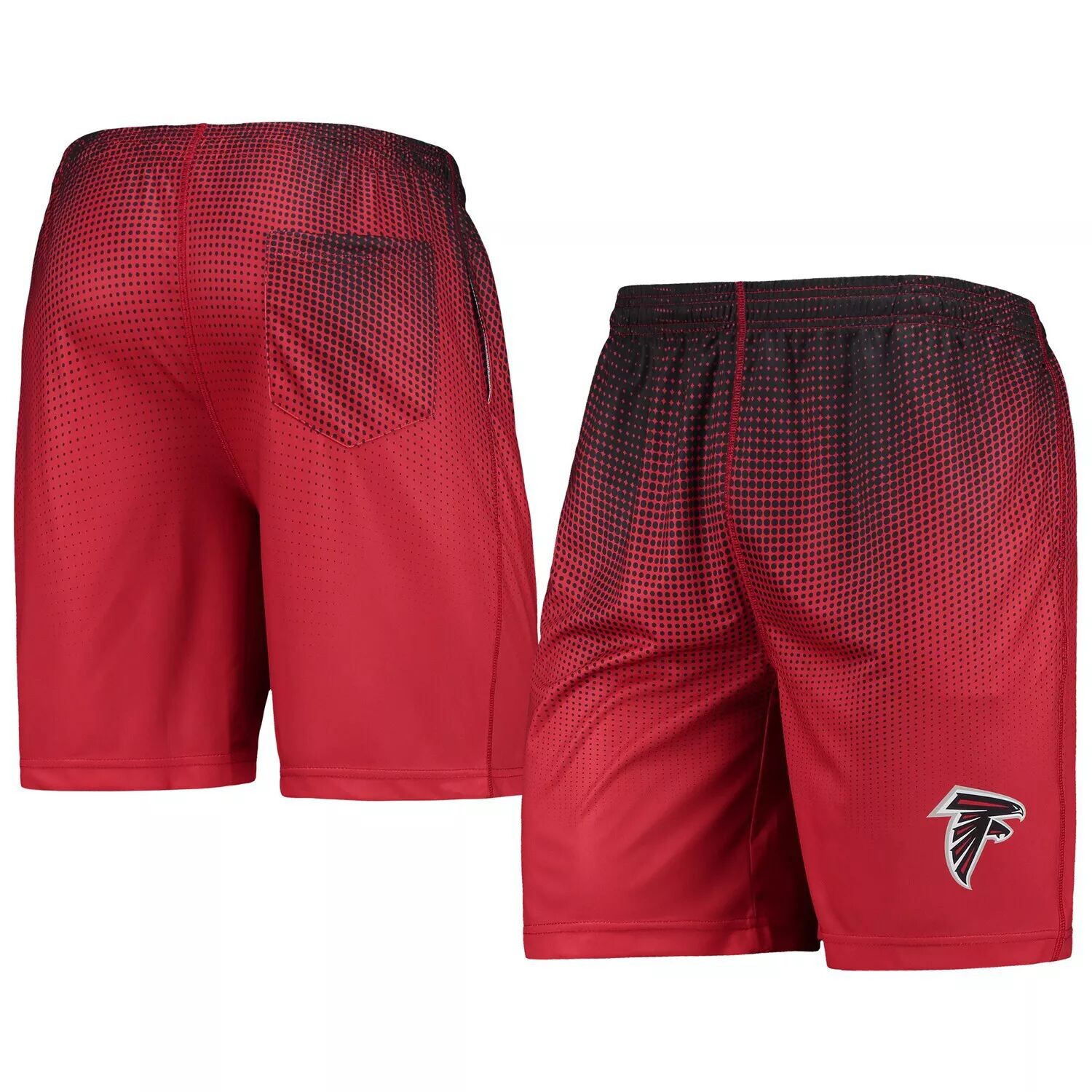 

Мужские тренировочные шорты с градиентом пикселей Atlanta Falcons FOCO красного/черного цвета
