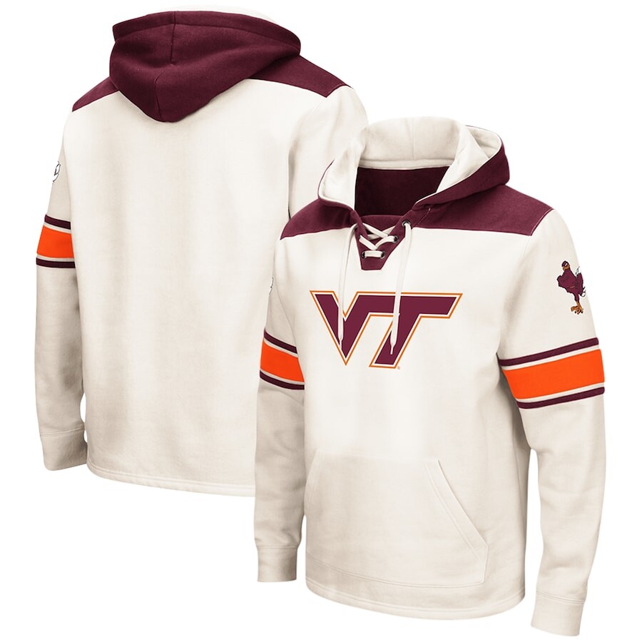 

Пуловер с капюшоном Colosseum Virginia Tech Hokies, кремовый
