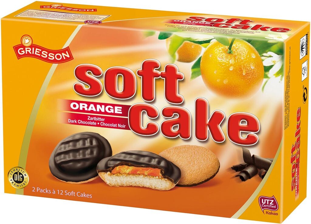 

Торт GRIESSON Soft Апельсин с фруктовой начинкой из апельсинового сока 300г Mega-Paradies
