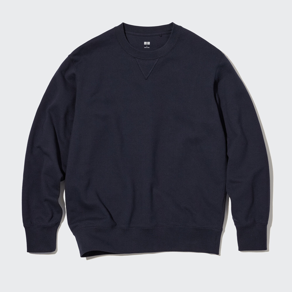 

Свитшот Uniqlo унисек с длинными рукавами и круглым вырезом, темно-синий
