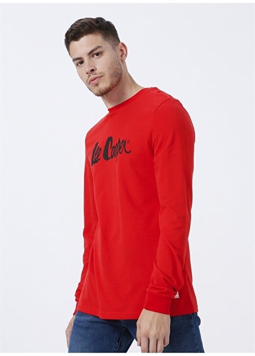 

Красная мужская футболка с круглым вырезом и принтом Lee Cooper, Красный
