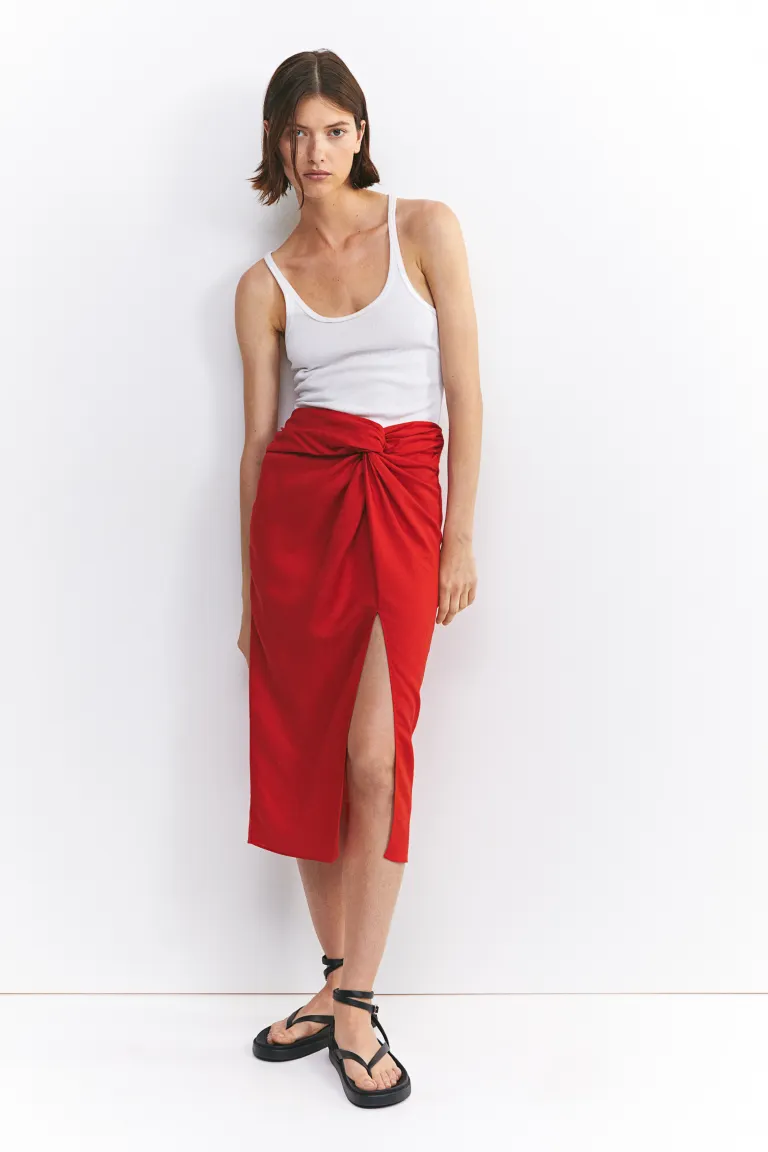 

Юбка с декоративным узлом H&M, красный