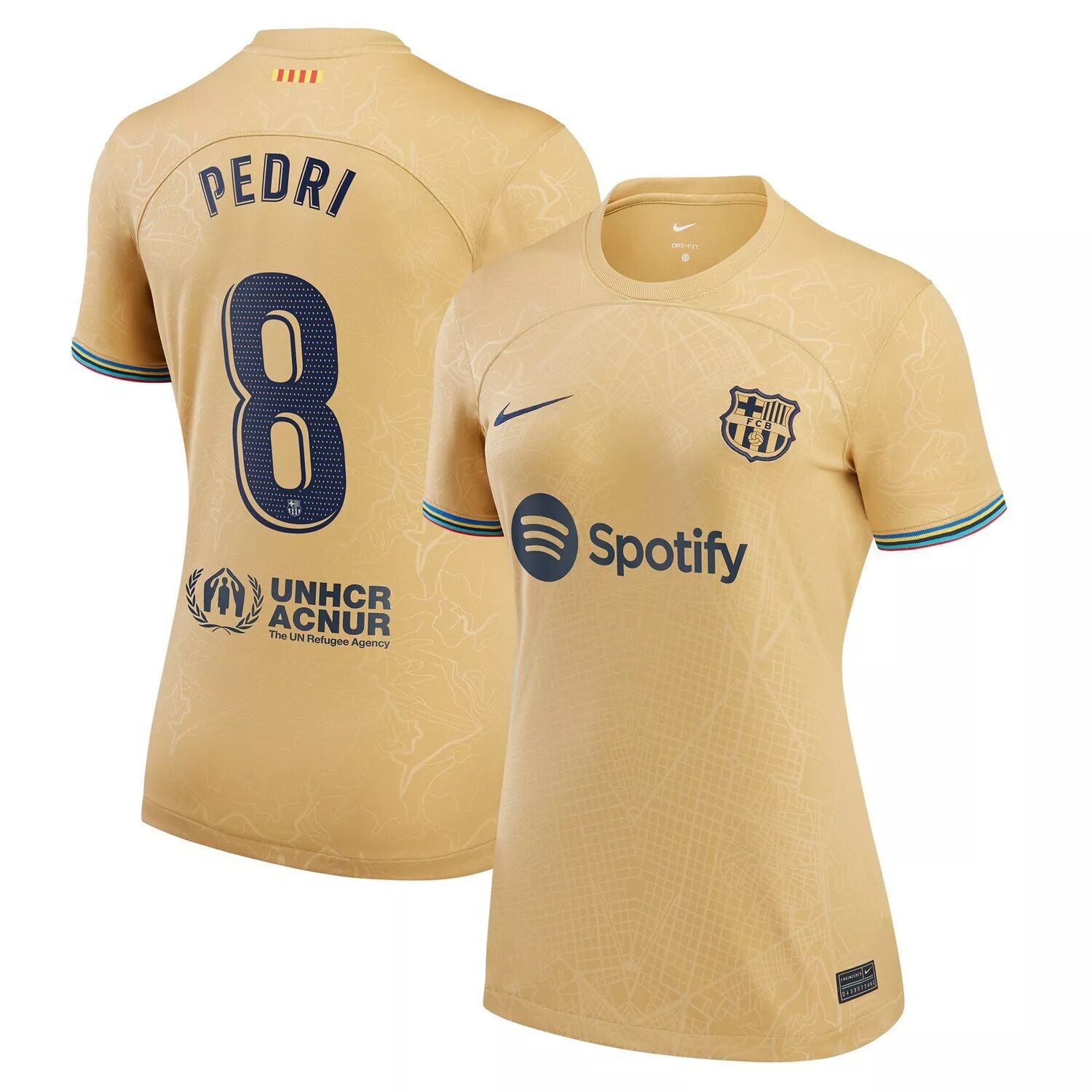 

Женская выездная майка Nike Pedri Gold Barcelona 2022/23 Replica Player Nike