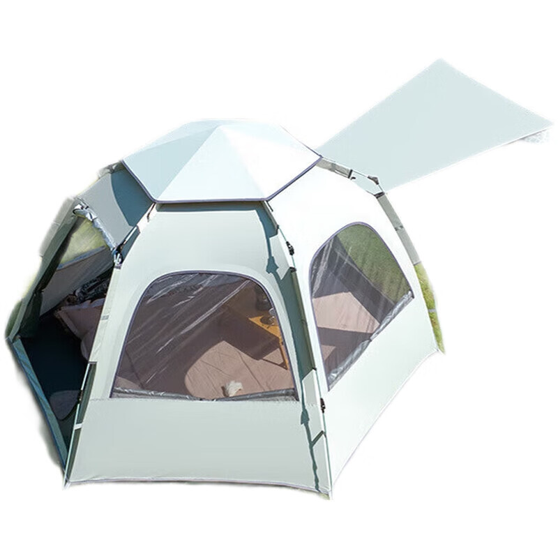 

Кемпинговая палатка Ziyouke шестиугольная палатка на 3-4 человека + влагостойкий коврик + коврик для пикника + гамак + посылка