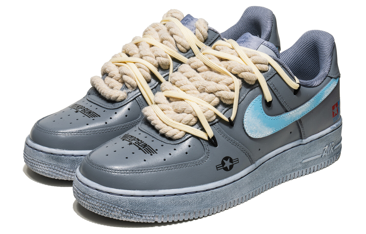 

Кроссовки Nike Air Force 1 Skateboarding Shoes Men Low-top Gray/Blue, серый