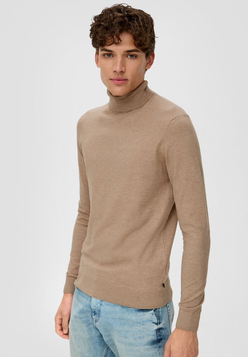 Вязаный свитер MIT TURTLENECK QS, цвет sandfarben