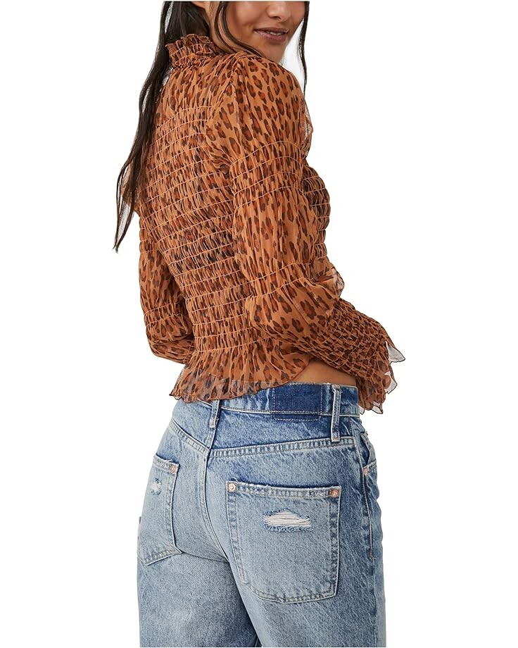 

Топ Free People Hello There Top, цвет Leopard Combo