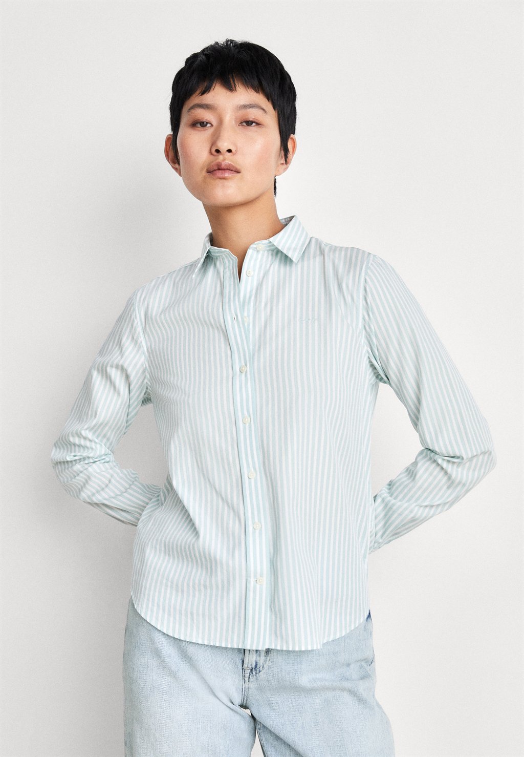 

Рубашка GANT STRIPED, цвет dusty turquoise