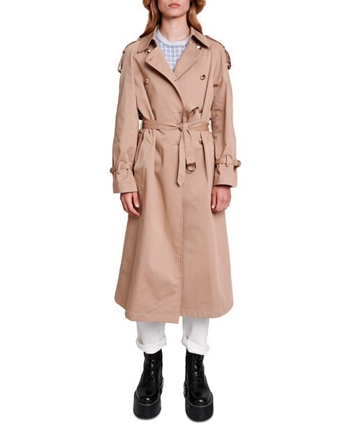 

Тренч Grenchie с поясом Maje, цвет Tan/Beige