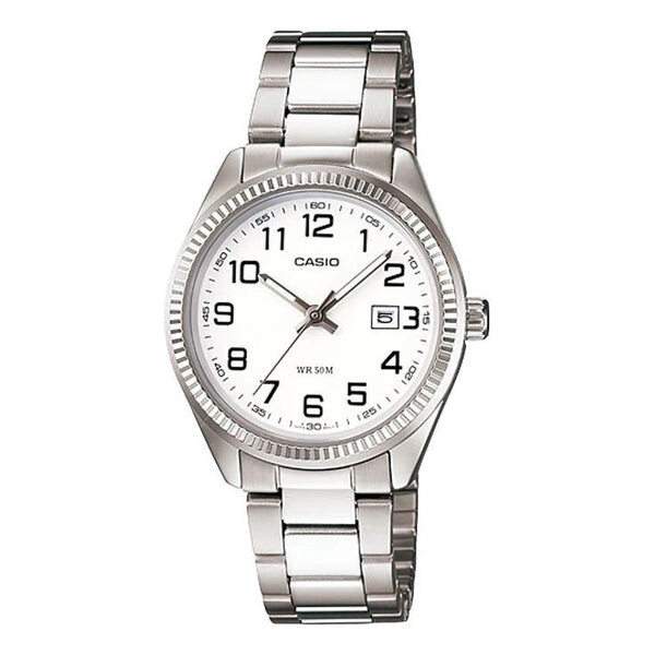 

Часы CASIO Stainless Steel Strap White Analog, белый