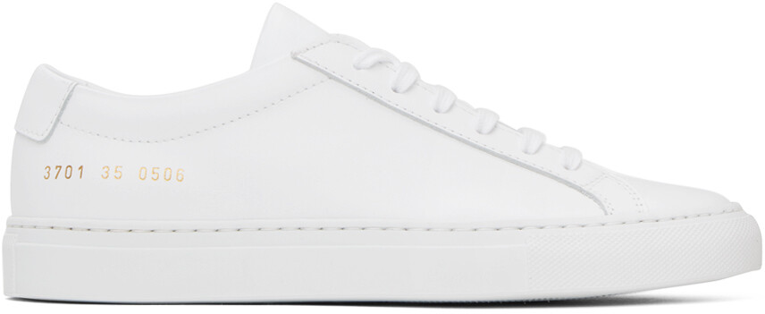 

Common Projects Белые оригинальные низкие кеды Achilles, Белый