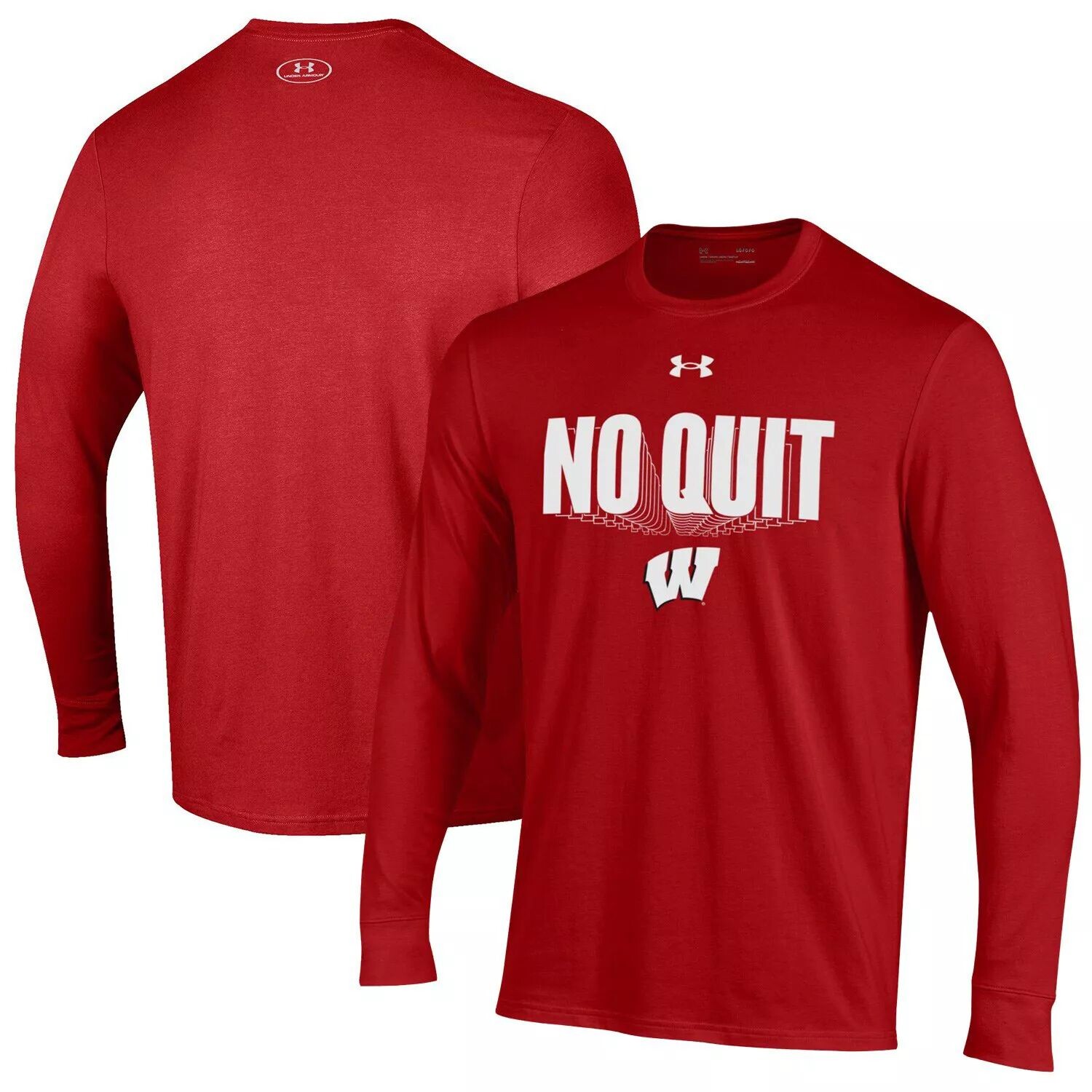

Мужская красная футболка с длинным рукавом Wisconsin Badgers Shooter Performance Under Armour, Красный
