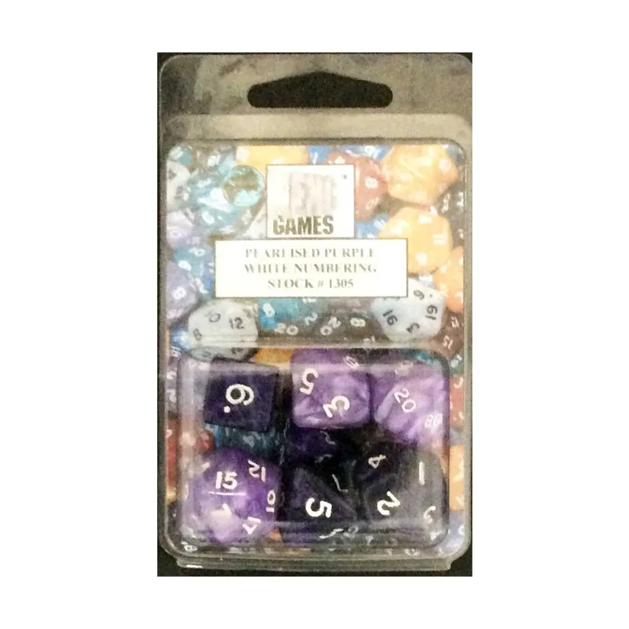 

Полиэфирный комплект Фиолетовый с белым (7), Dice - Pearl (Xeno Games/Crystal Caste)