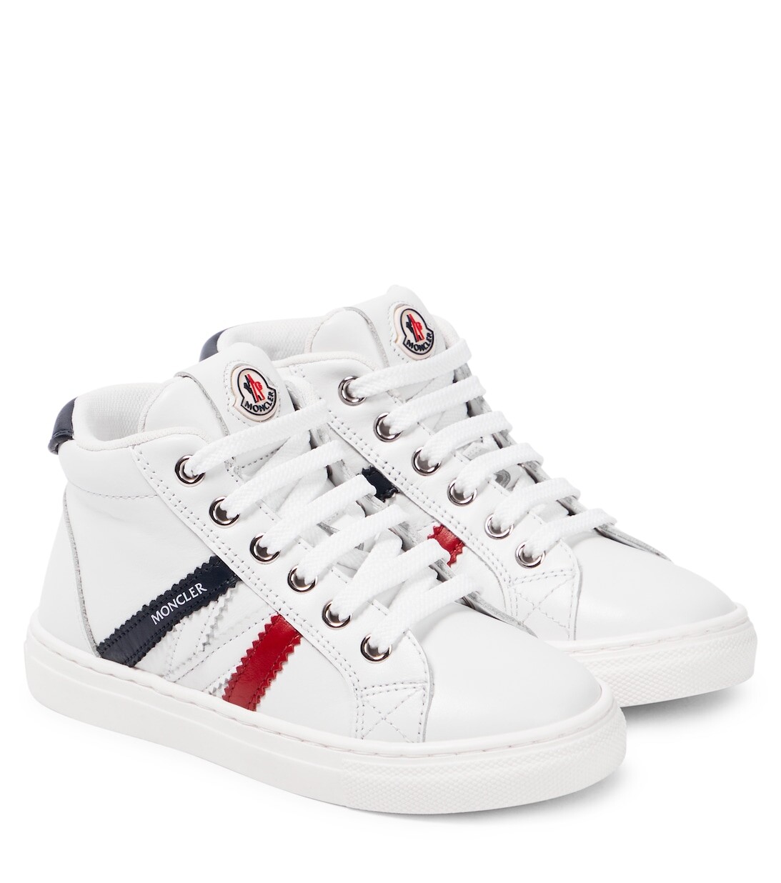

Кожаные кроссовки Petit Monaco Moncler Enfant, белый