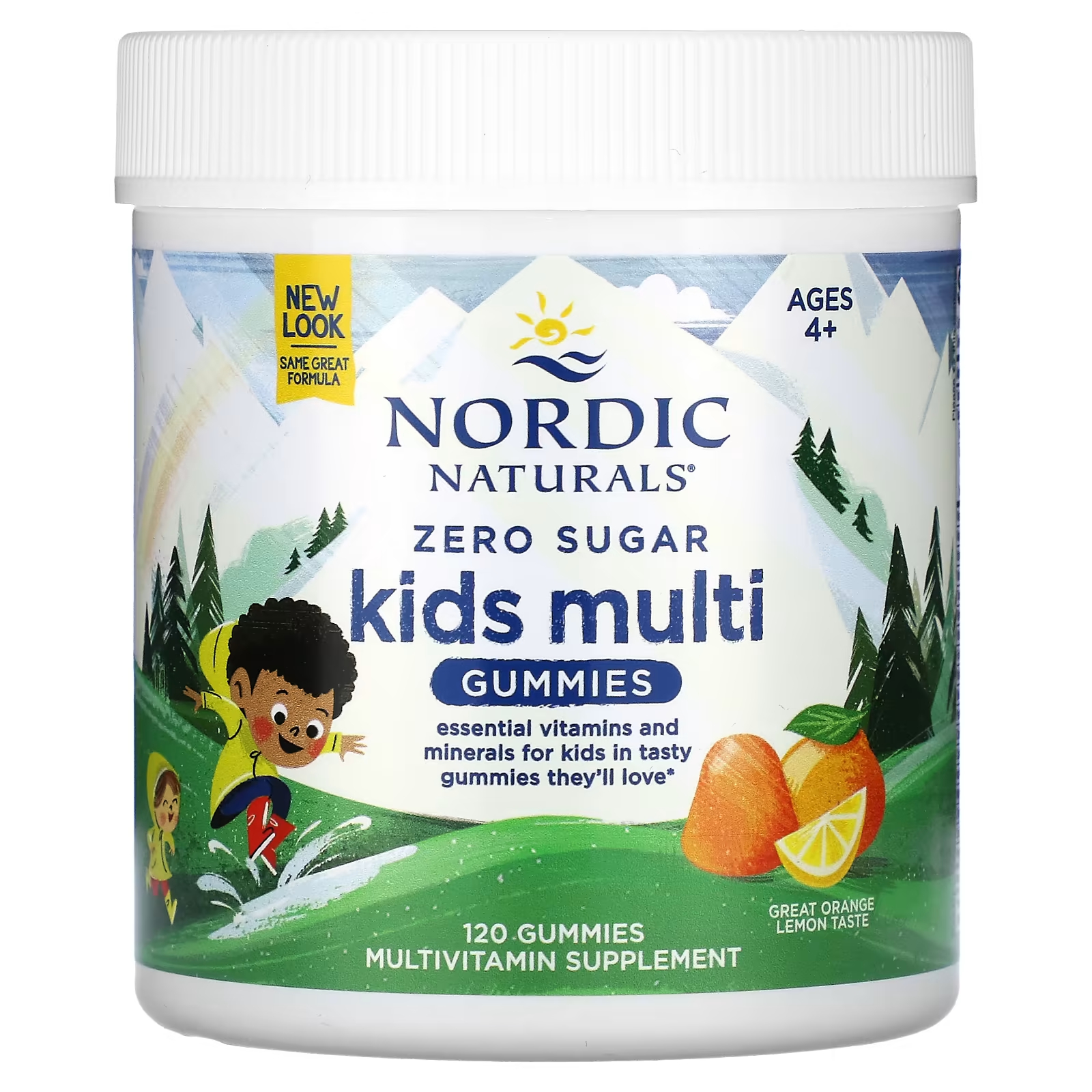 Мультивитаминная добавка для детей Nordic Naturals Zero Sugar Kids апельсин-лимон, 120 жевательных конфет flintstones gummies мультивитаминная добавка для детей 150 жевательных конфет