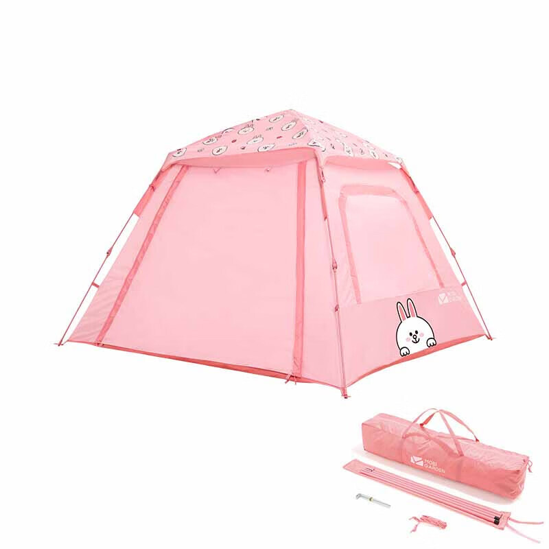 

Совместная брендированная палатка Mobi Garden Line Friends Brown Bear Family, уличная автоматическая палатка с нулевым движением - Space Edition 145 Coni Rabbit Pink