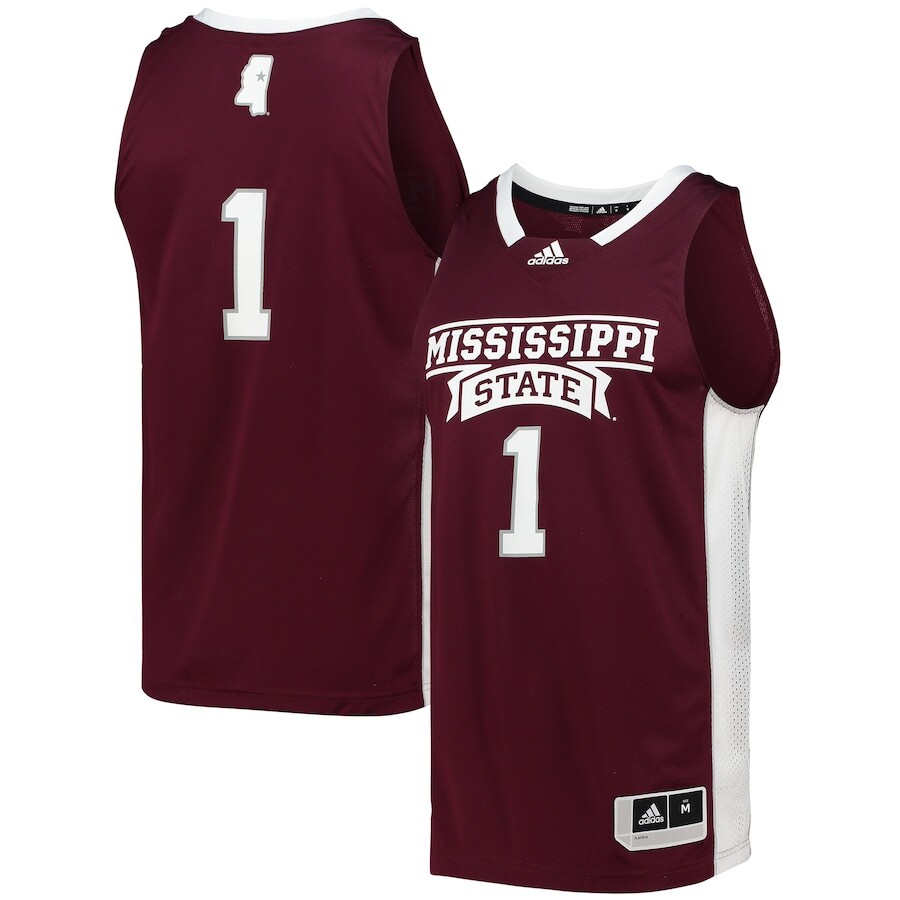 

Джерси adidas Mississippi State Bulldogs, бордовый