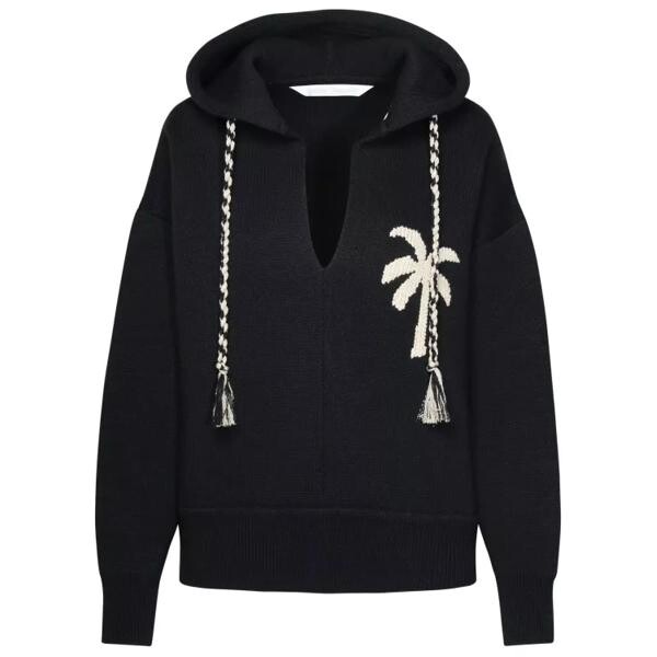 

Футболка black wool blend sweatshirt Palm Angels, черный