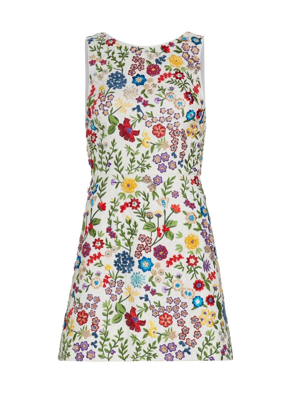 

Мини-платье Lindsey с вышивкой Alice + Olivia, экру