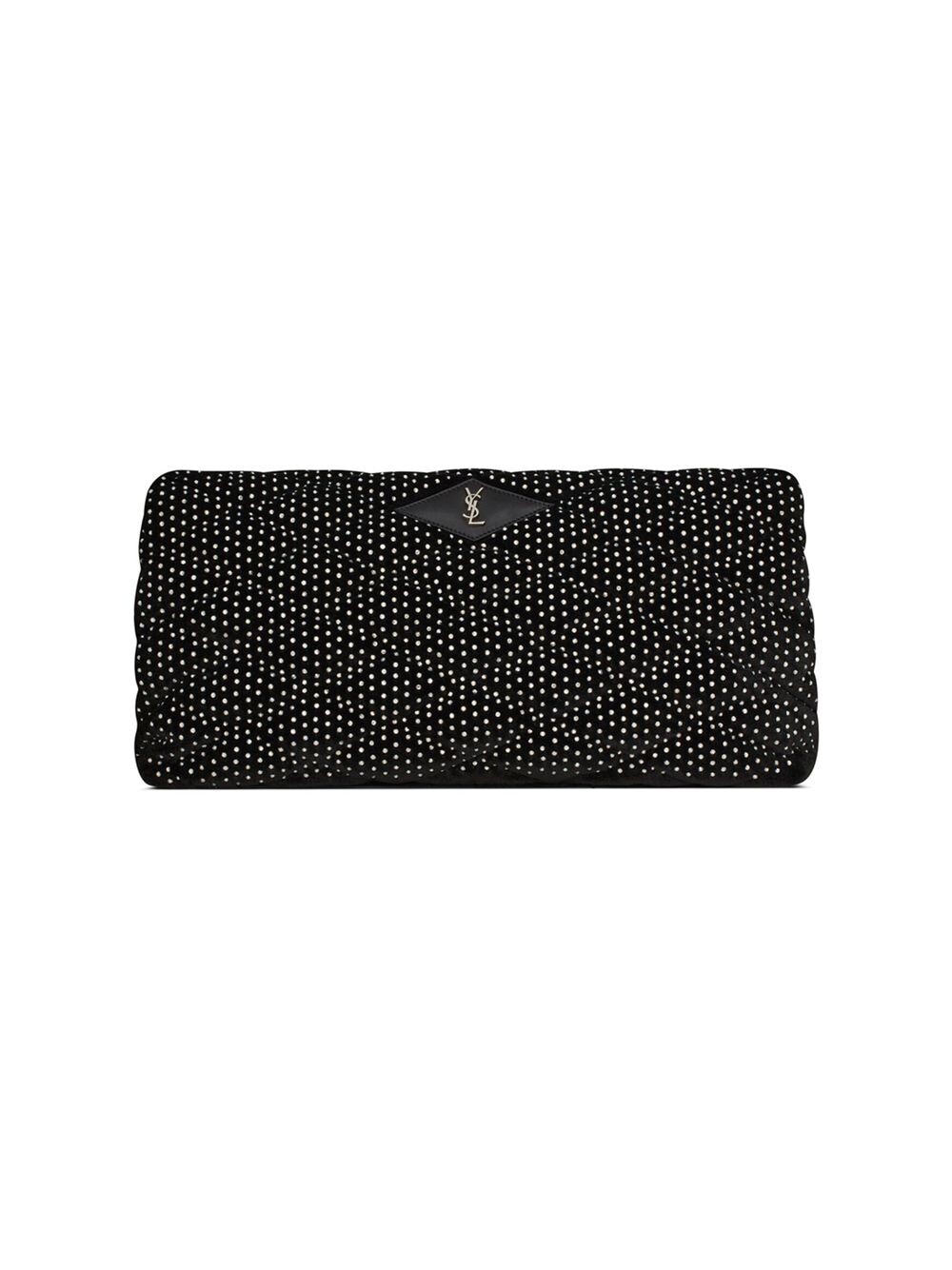 

Большой клатч Sade из стеганого бархата со стразами Saint Laurent