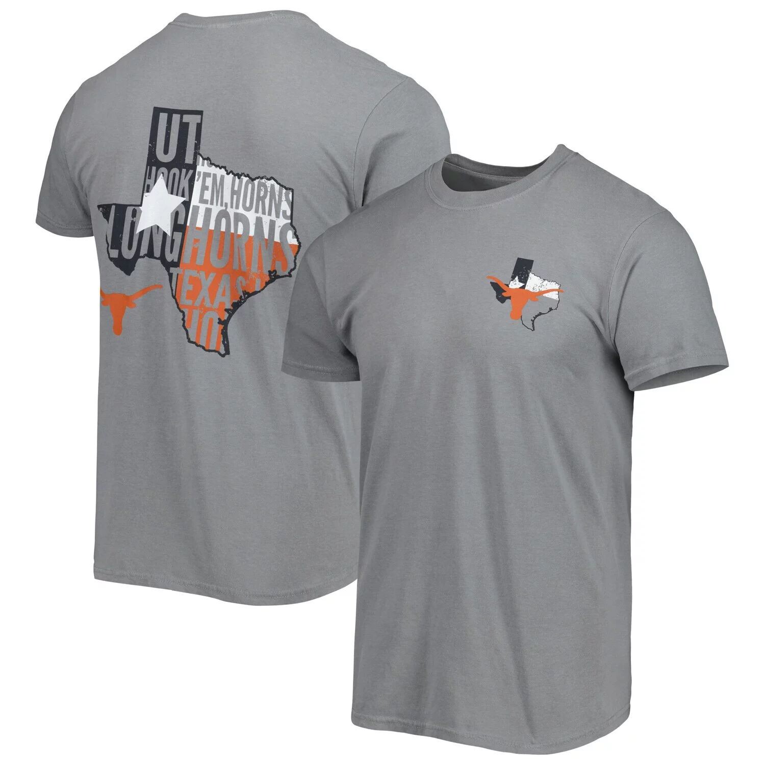 

Мужская серая футболка Texas Longhorns Hyperlocal State, Серый