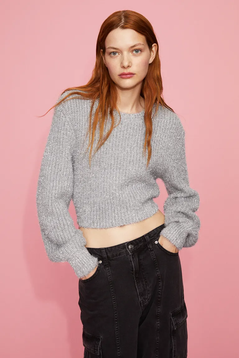 

Свитер с открытой спиной H&M, серый