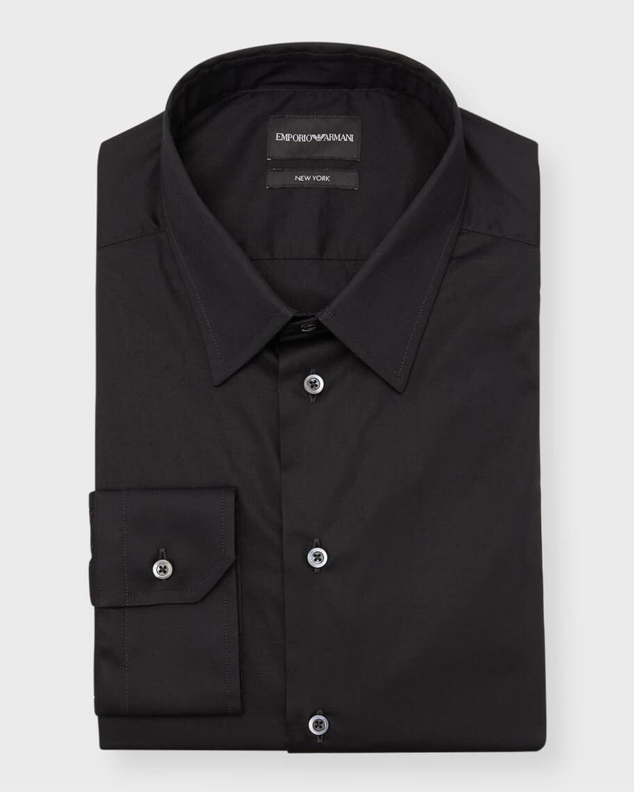 

Мужская классическая рубашка из хлопка с заостренным воротником Emporio Armani