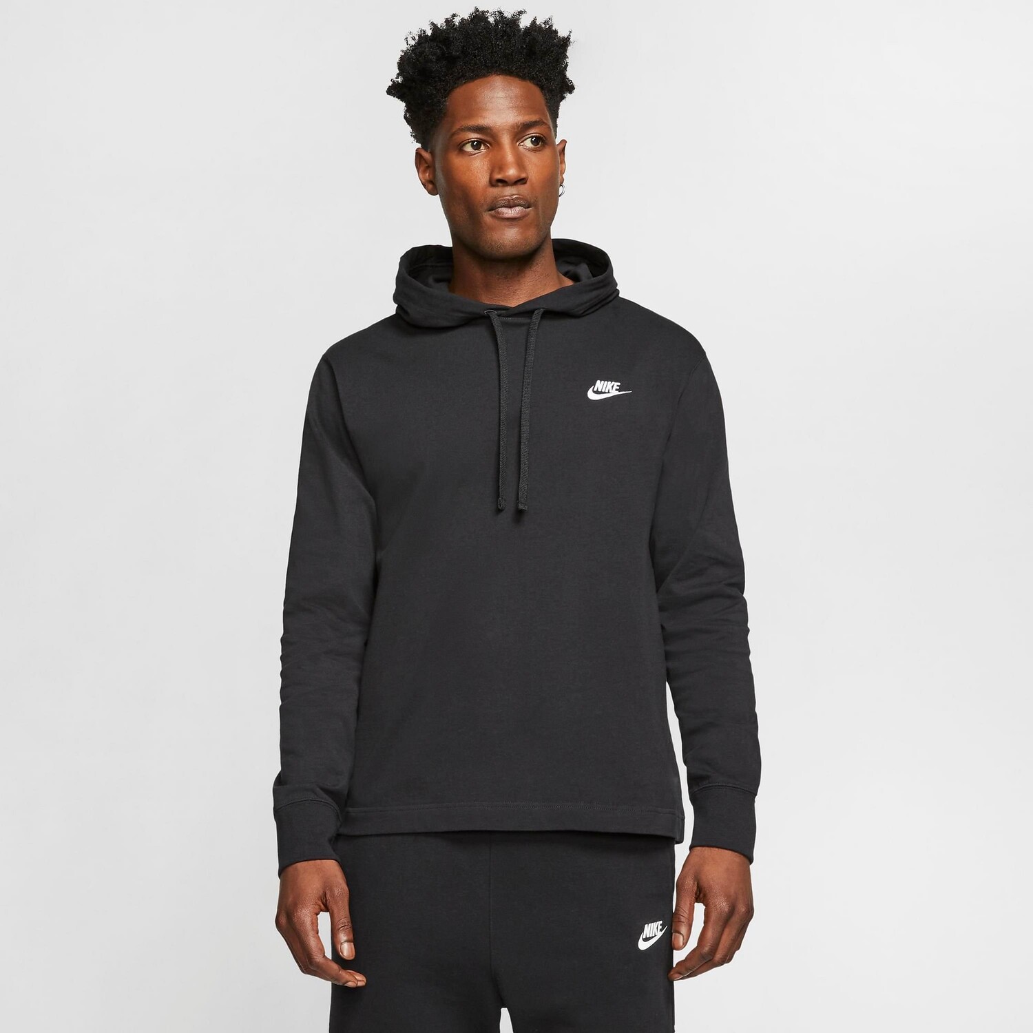 

Мужской пуловер с капюшоном из джерси Nike Sportswear Club, черный