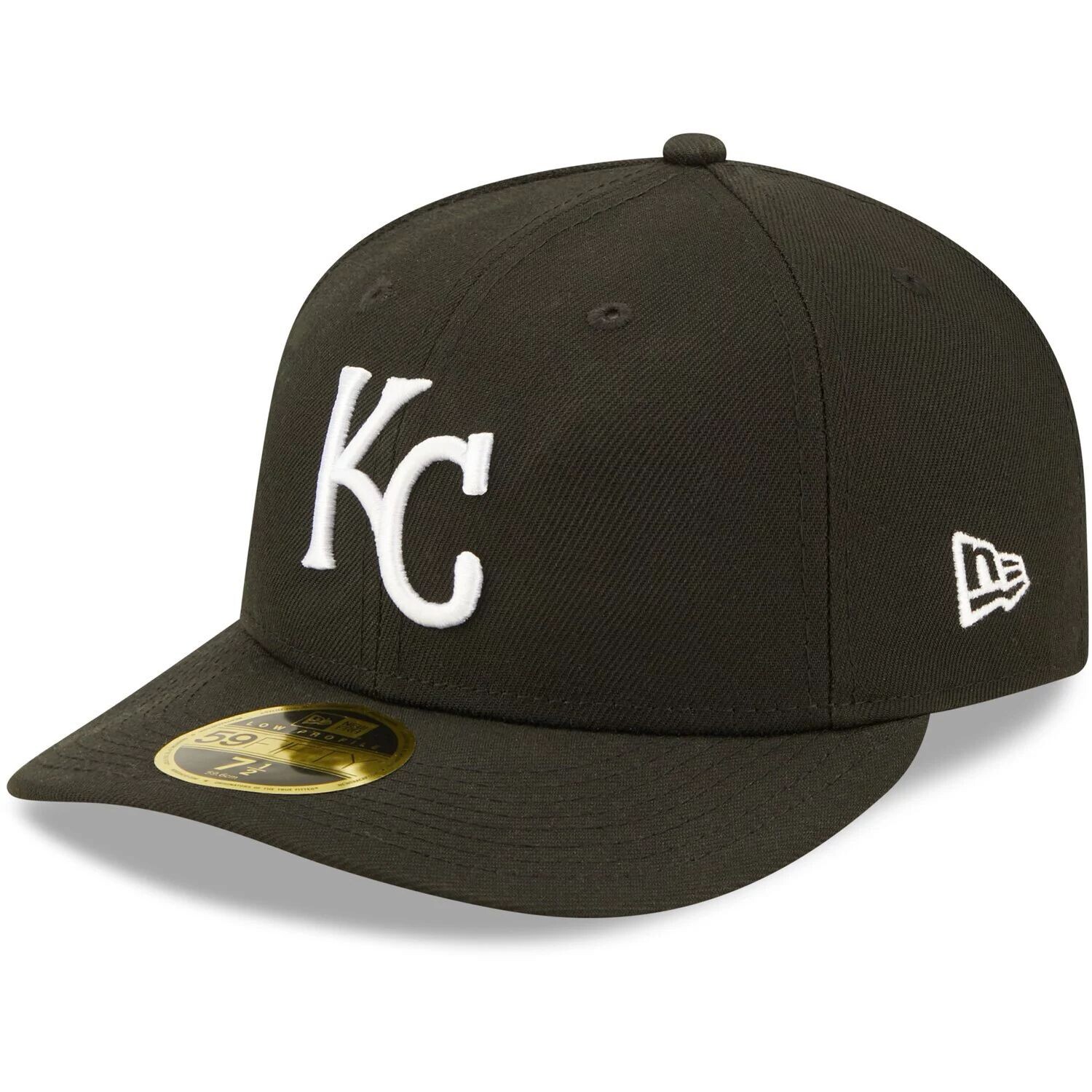 

Мужская облегающая шляпа New Era Kansas City Royals черно-белая с низким профилем 59FIFTY