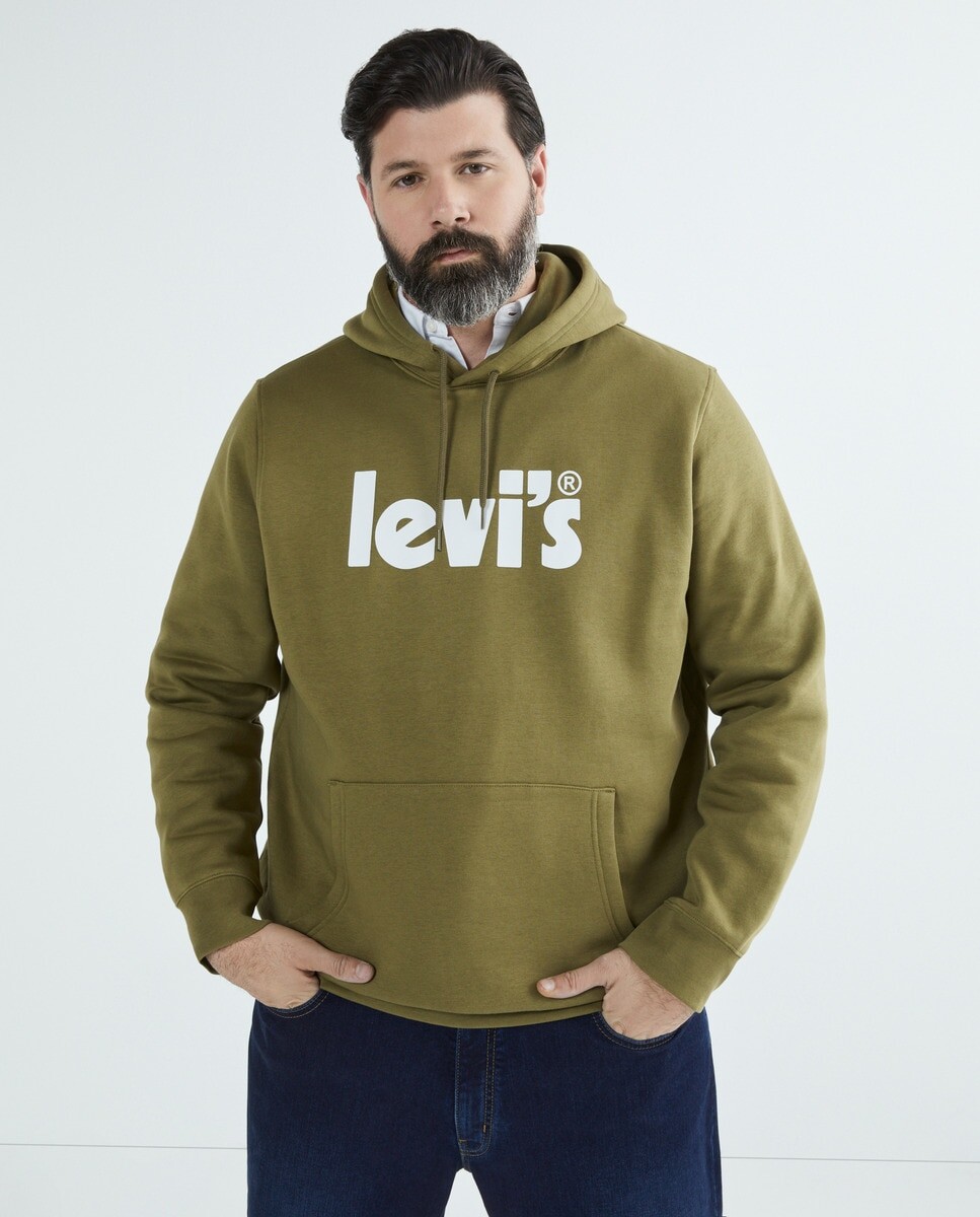 

Мужская толстовка больших размеров с капюшоном Levi's, темно-зеленый