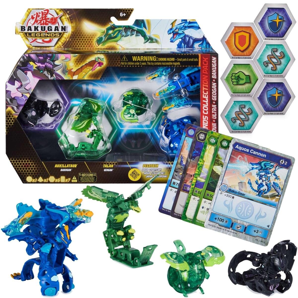 

Набор Bakugan Legends Auxillataur 5 фигурок, BakuCores, карты Spin Master