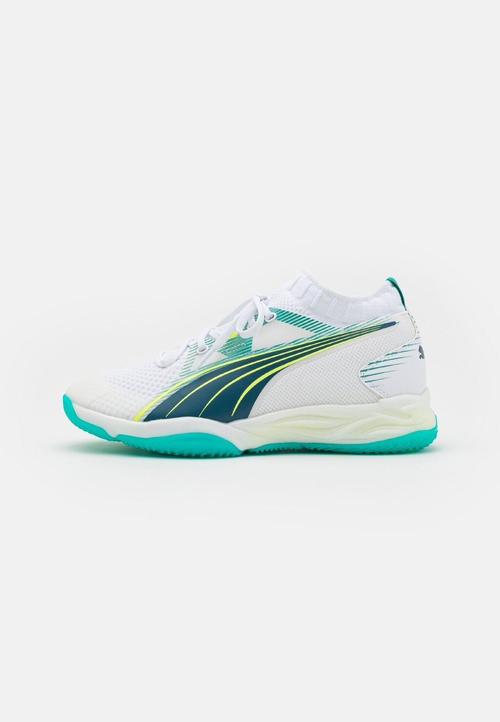 

Кроссовки для гандбола Eliminate Nitro Puma, цвет white/ocean tropic/sparkling green/lime squeeze