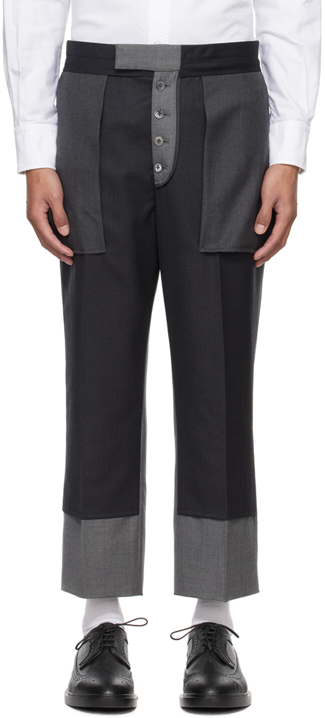

Серые брюки в стиле деконструированный Thom Browne