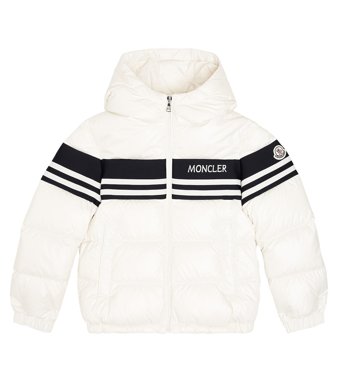 

Пуховик mangal с логотипом Moncler Enfant, белый
