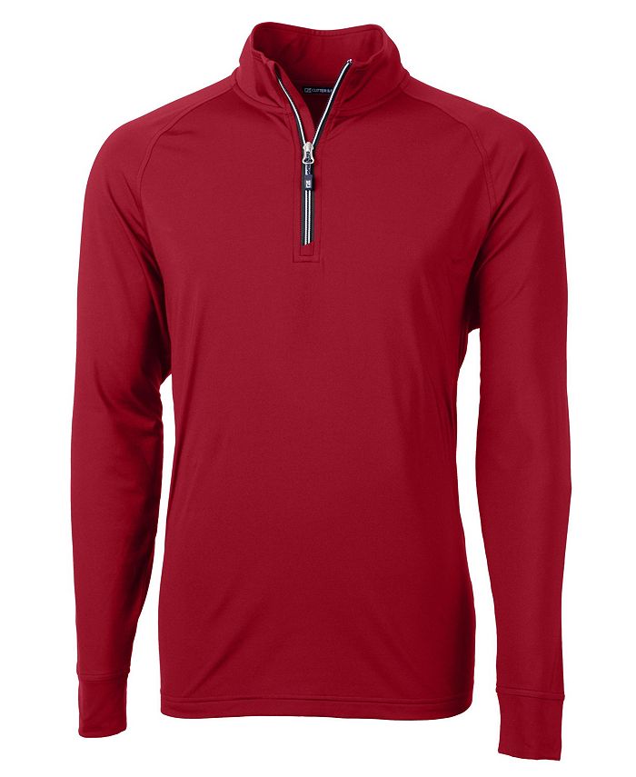 Мужская куртка-пуловер Adapt Eco из переработанного материала с молнией на четверть Cutter & Buck, красный