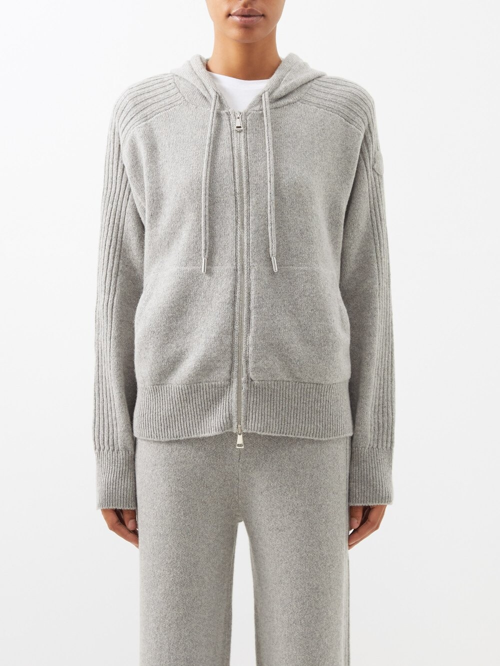 

Толстовка из кашемира на молнии Moncler, серый