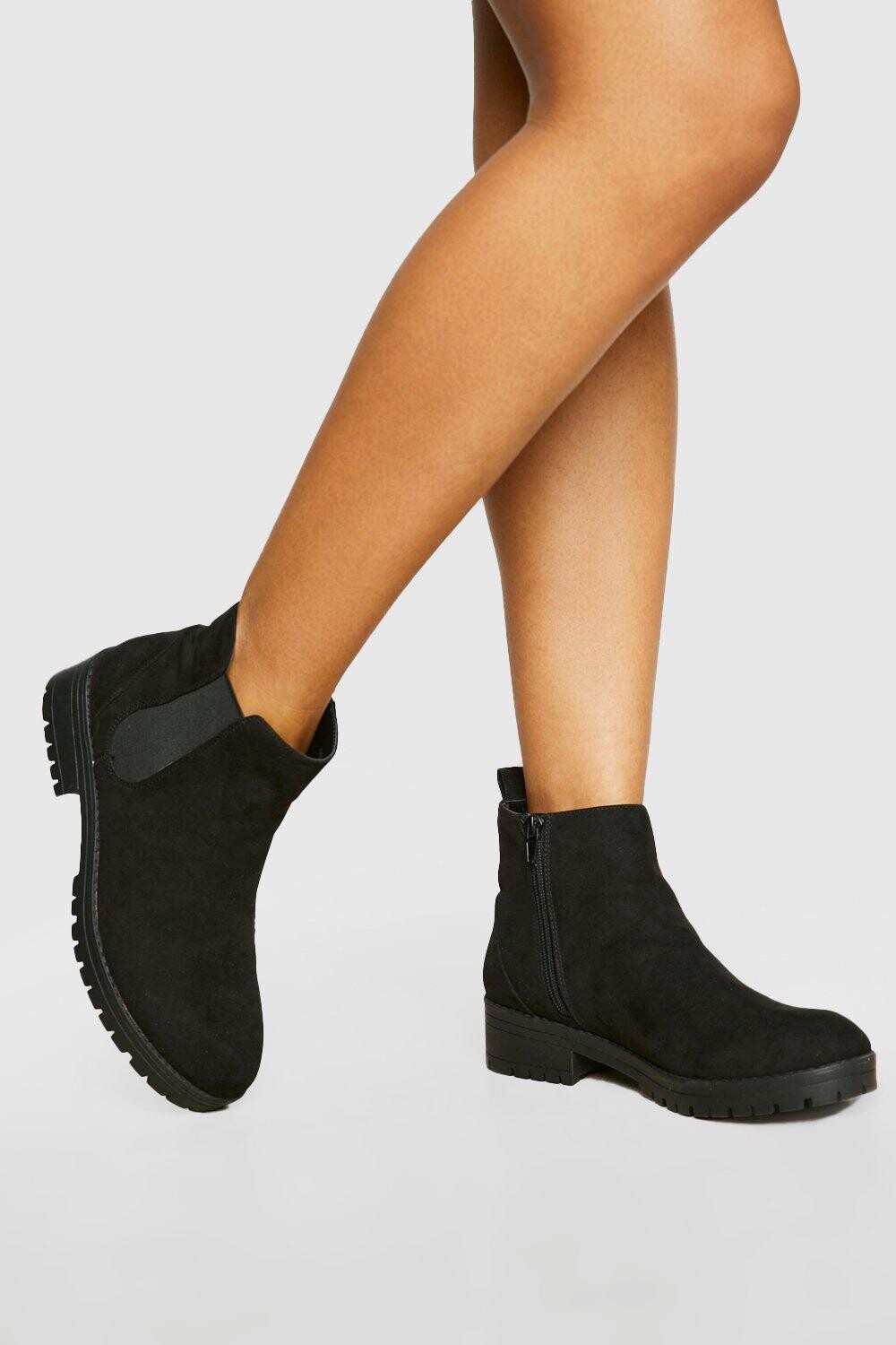 

Ботинки челси широкой ширины Boohoo, черный