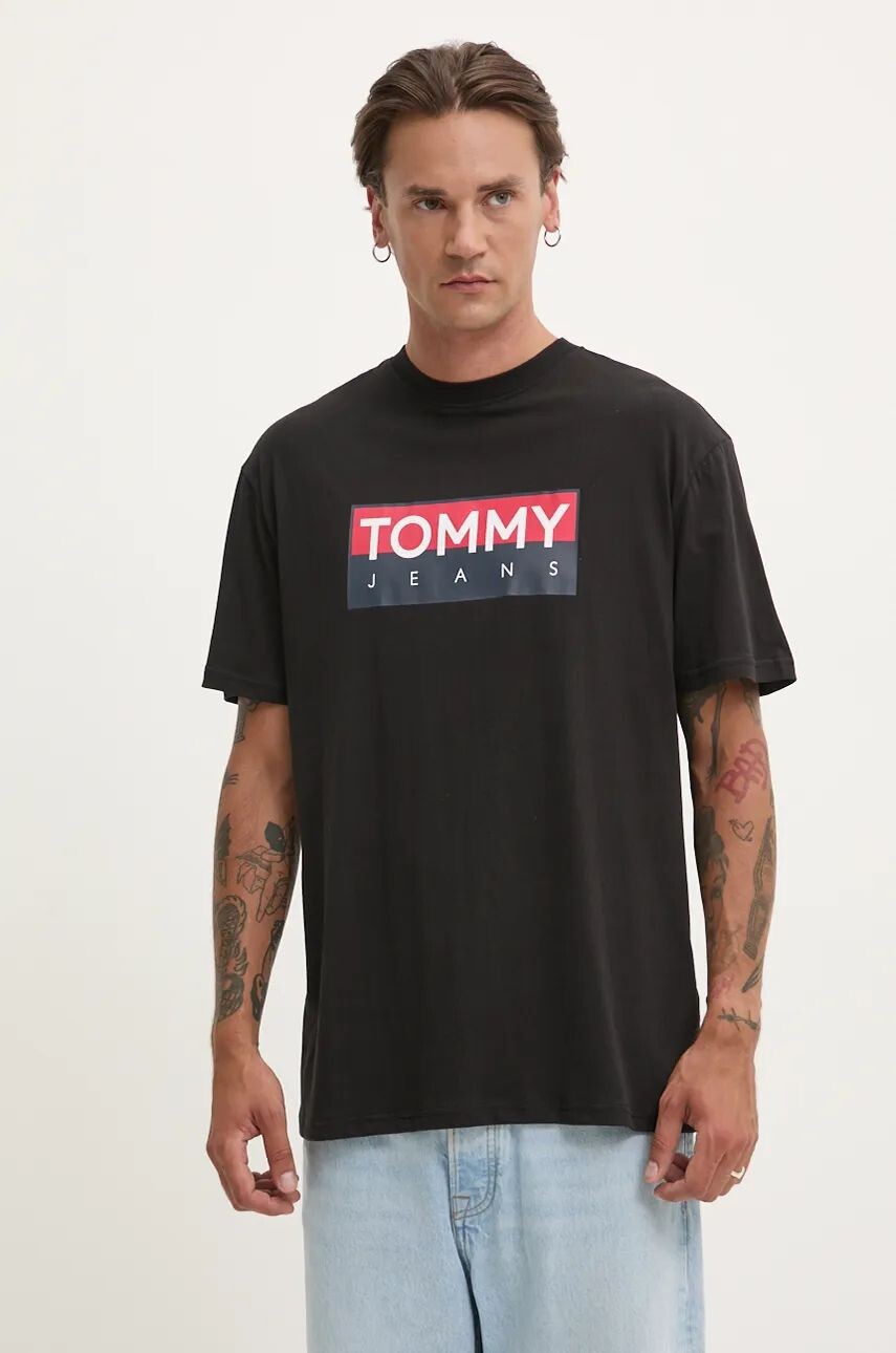 

Хлопковая футболка Tommy Jeans, черный