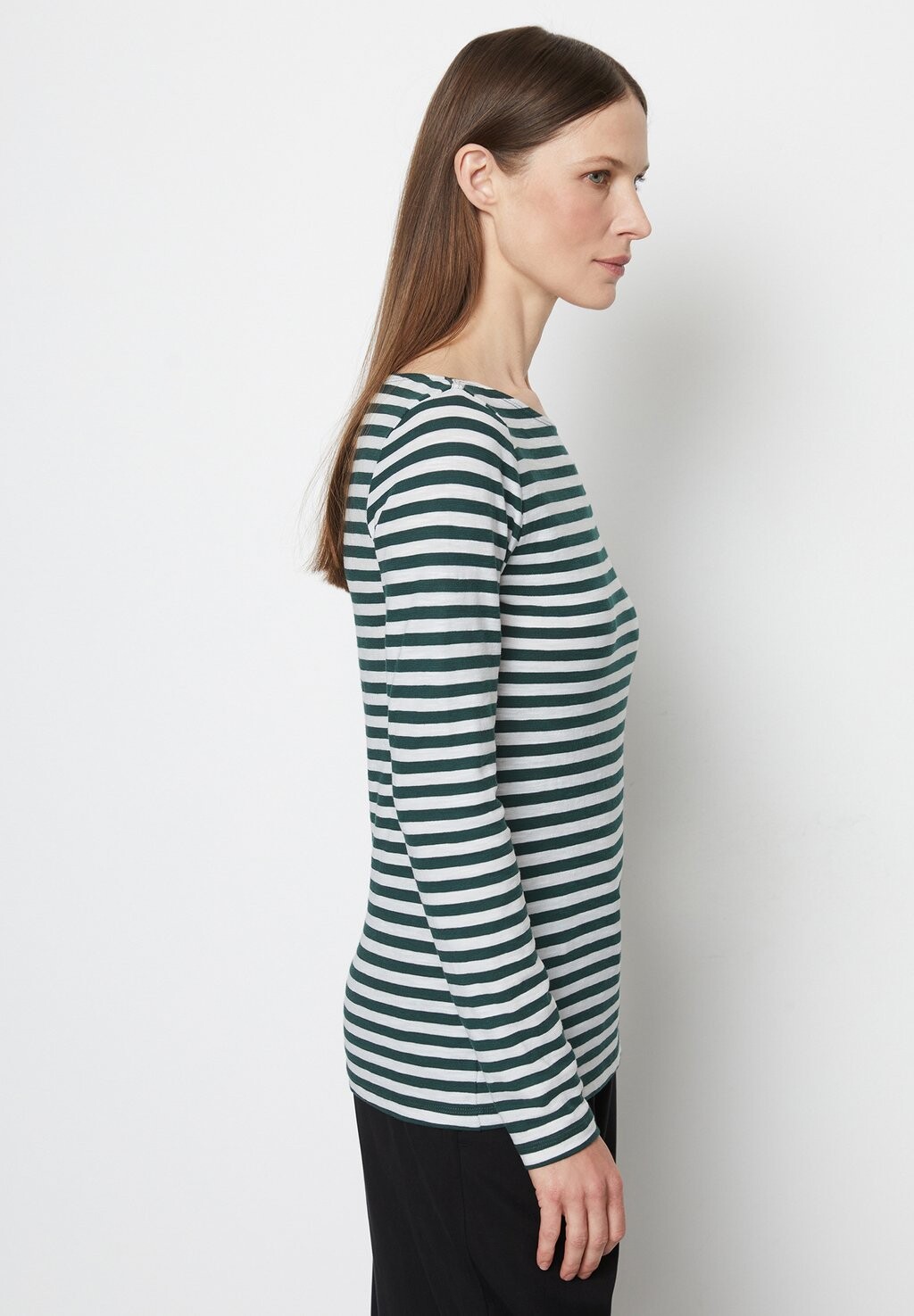 

Топ с длинными рукавами BOAT NECK STRIPED Marc O'Polo, темно-зеленый