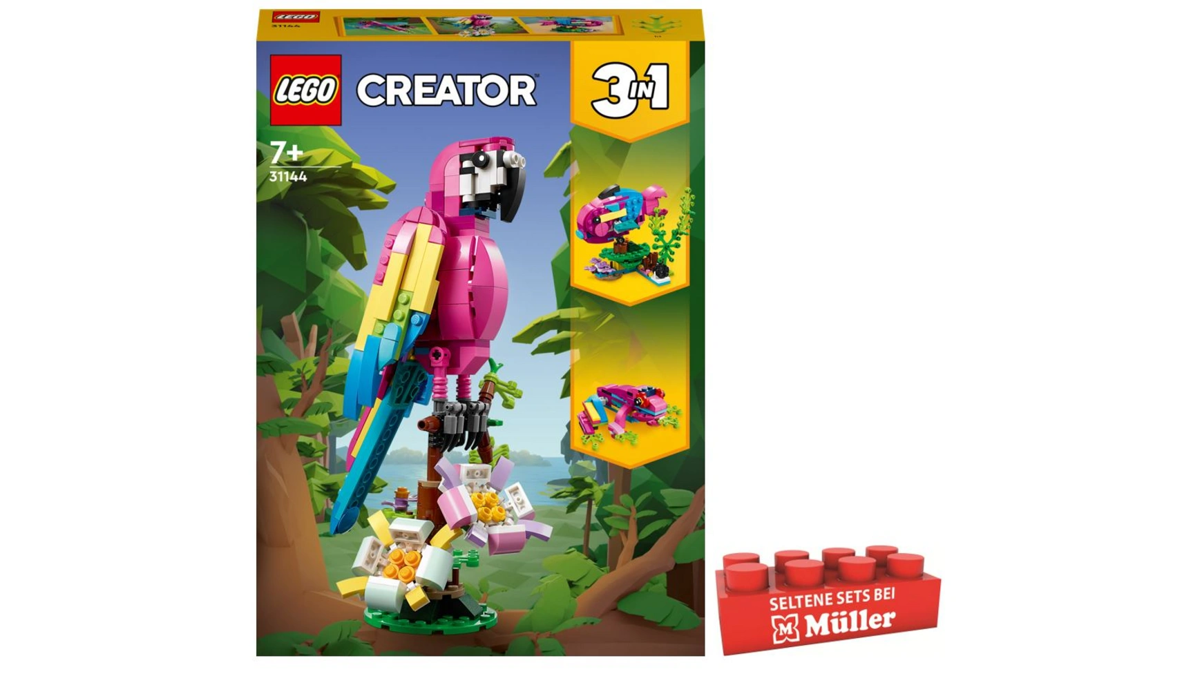 цена Lego Creator 3in1 Набор экзотических розовых попугаев с тремя животными