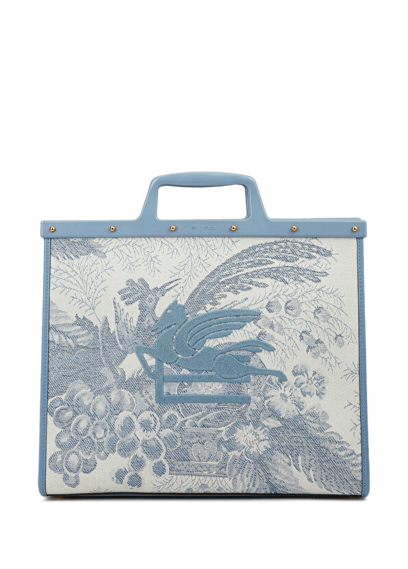 цена Синяя женская сумка с узором и логотипом Etro