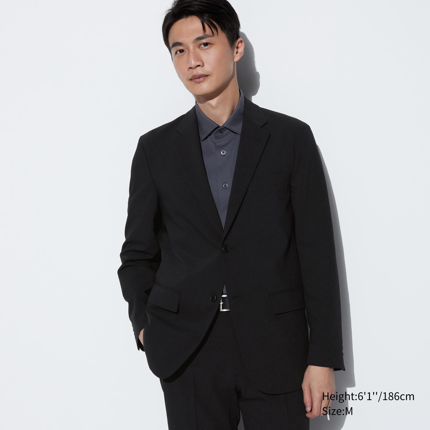 

Пиджак airsense с эффектом шерсти UNIQLO, черный