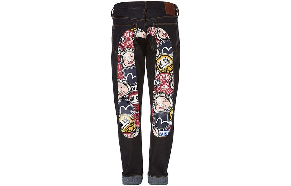 

Джинсы мужские деним синие Evisu, темно-синий