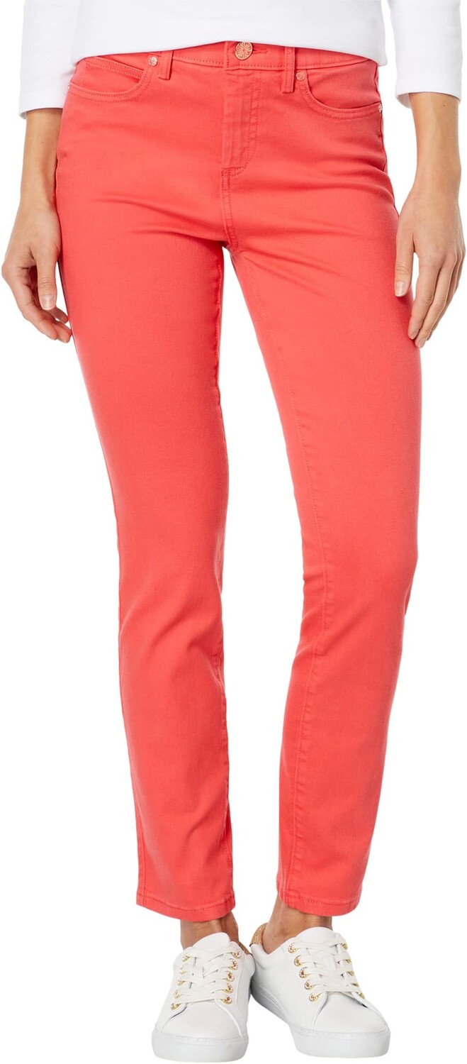 

Узкие брюки South Ocean с высокой посадкой Lilly Pulitzer, цвет Spicy Coral
