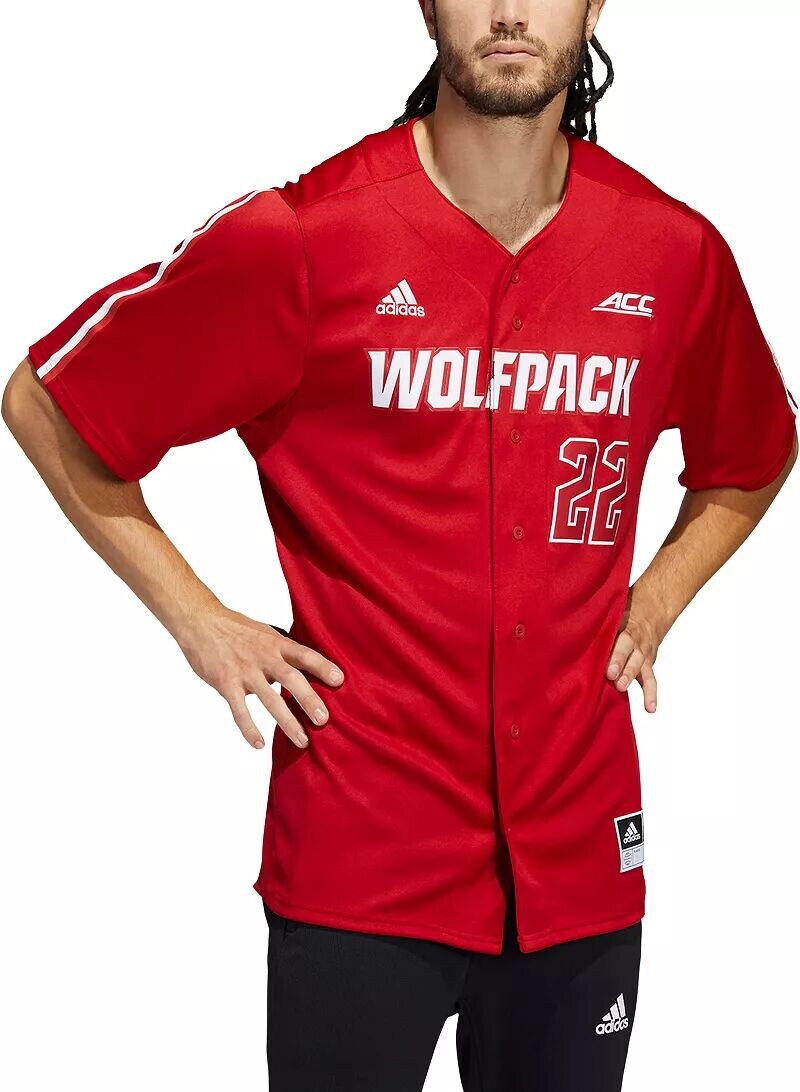 

Мужская бейсбольная майка Adidas NC State Wolfpack Red № 22