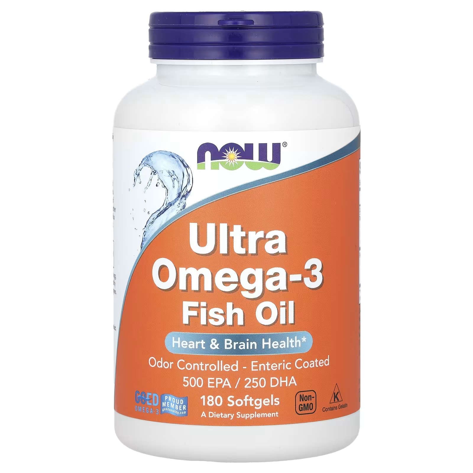 Рыбий жир NOW Foods Ultra Omega-3, 180 мягких таблеток