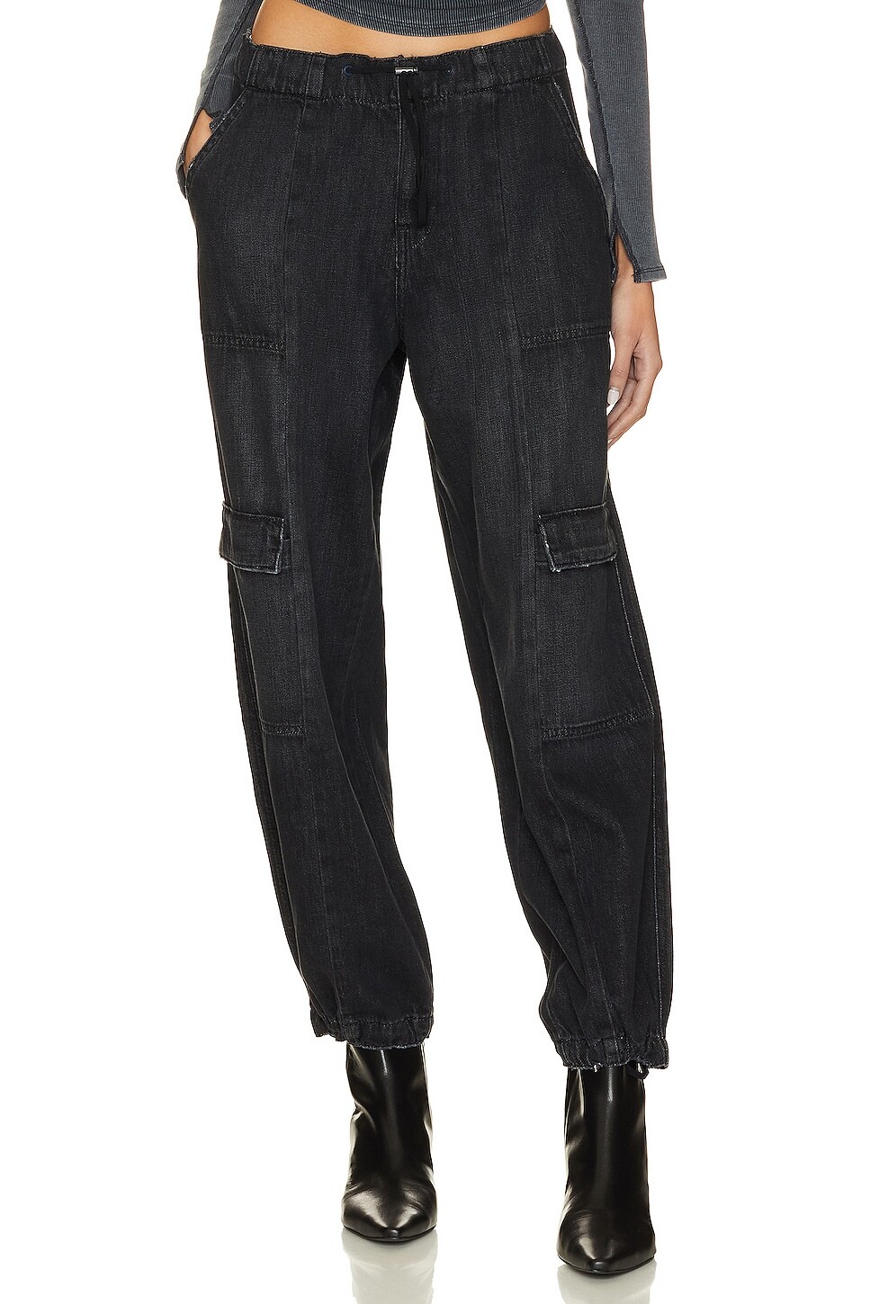 

Брюки Hudson Jeans Drawstring Parachute, цвет Faded Black