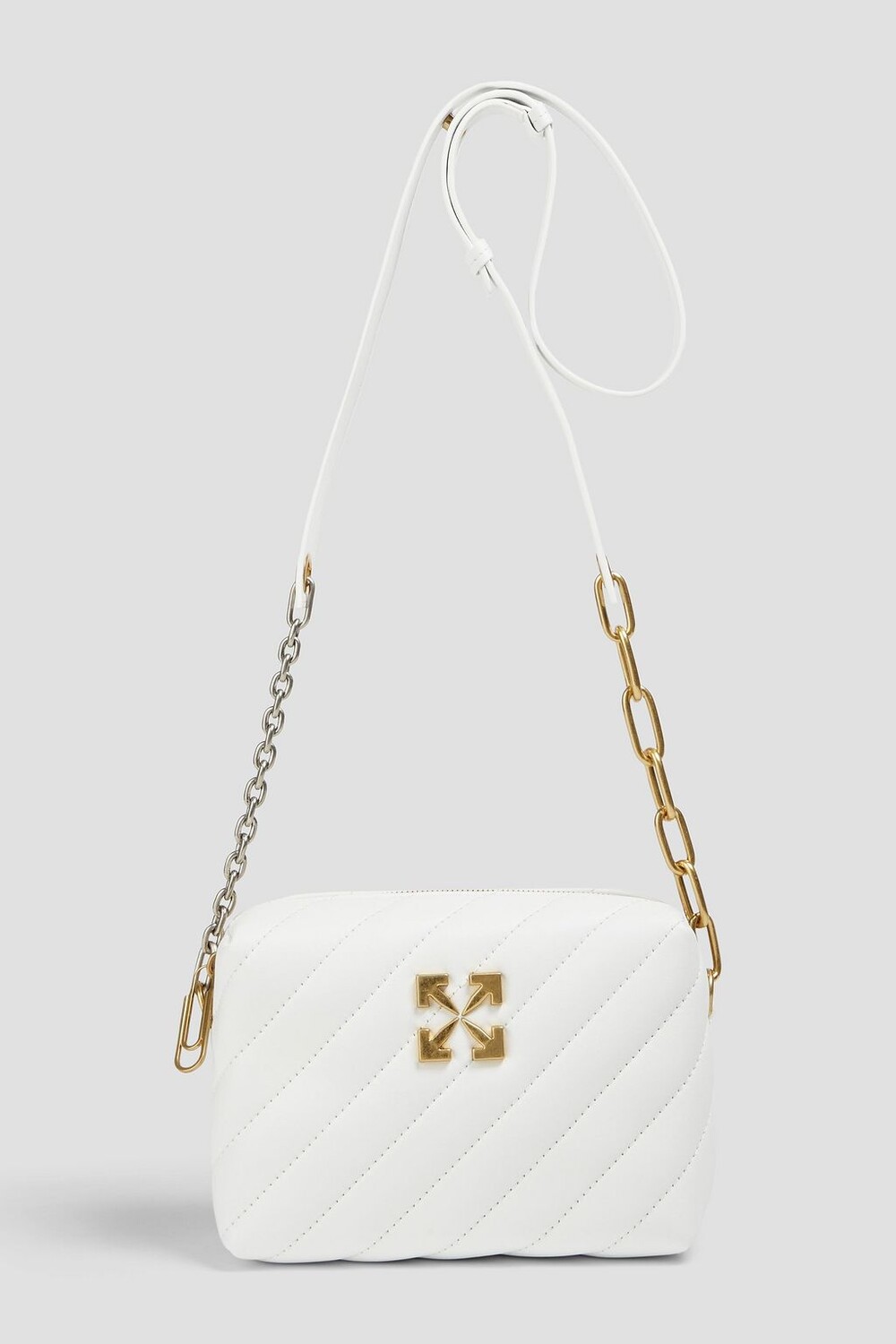 

Стеганая кожаная сумка на плечо Jackhammer Off-White, белый