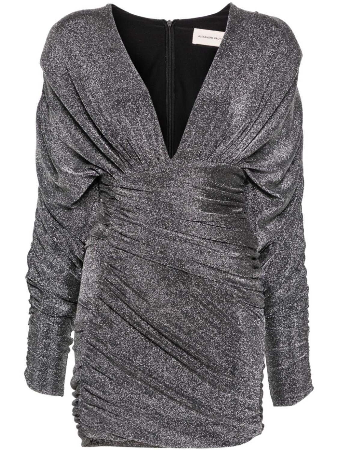 

Alexandre Vauthier платье мини со сборками и люрексом, серебристый